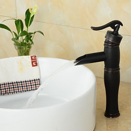 Antique Style Orb Single Handle One Hole Hot And Cold Water Bathroom Sink Faucet - Black