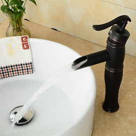 Antique Style Orb Single Handle One Hole Hot And Cold Water Bathroom Sink Faucet - Black