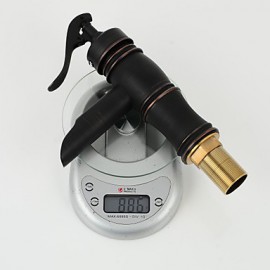 Antique Style Orb Single Handle One Hole Hot And Cold Water Bathroom Sink Faucet - Black