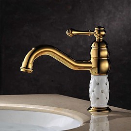 Antique Ti-Pvd Brass One Hole Single Handle Bathroom Sink Faucet