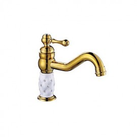 Antique Ti-Pvd Brass One Hole Single Handle Bathroom Sink Faucet