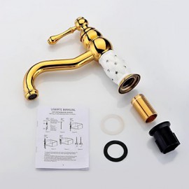 Antique Ti-Pvd Brass One Hole Single Handle Bathroom Sink Faucet