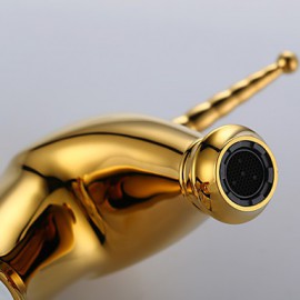 Antique Ti-Pvd Brass One Hole Single Handle Bathroom Sink Faucet