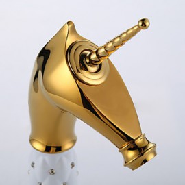 Antique Ti-Pvd Brass One Hole Single Handle Bathroom Sink Faucet