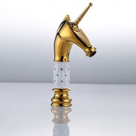 Antique Ti-Pvd Brass One Hole Single Handle Bathroom Sink Faucet