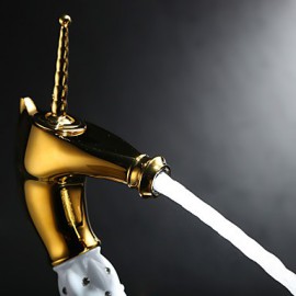 Antique Ti-Pvd Brass One Hole Single Handle Bathroom Sink Faucet