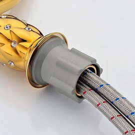 Antique Ti-Pvd Finish Brass Three Hole Two Handle Bathroom Sink Faucet