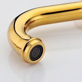 Antique Ti-Pvd Finish Brass Three Hole Two Handle Bathroom Sink Faucet