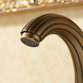 Aqua Faucet Antique Brass Dual Handles Centerset Bathroom Sink Faucet