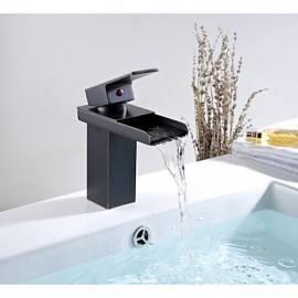 Aquafaucet Brass Oil Rubbed Bronze Waterfall Spout Bathroom Sink Vessel Faucet