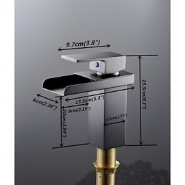 Aquafaucet Brass Oil Rubbed Bronze Waterfall Spout Bathroom Sink Vessel Faucet