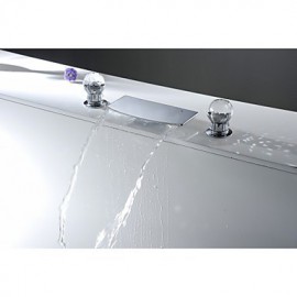 Aquafaucet Crystal Handle Widespread Bathroom Sink Vessel Faucet Lavatory Vanity Basin Mixer Tap