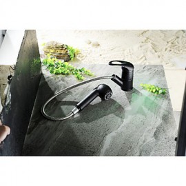 Aquafaucet Single Lever High Arc Pull Down Kitchen Faucet With Retractable Pull Out Wand, Swivel Spout Oil Rubbed Bronze