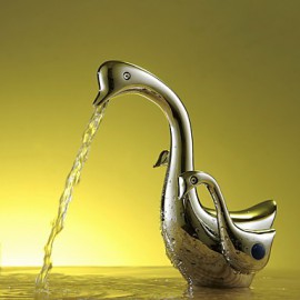 Aquafaucet Swan Bathroom Sink Vessel Faucet Vanity Mixer Tap Chrome Brass Two Handles
