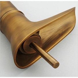 Art Basin Sink Faucet Antique Brushed Bronze Faucet Waterfall Bathroom Faucet