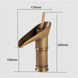 Art Basin Sink Faucet Antique Brushed Bronze Faucet Waterfall Bathroom Faucet