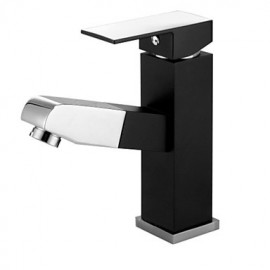 Art Deco / Retro Pullout Spray Brass Painting Bathroom Sink Faucet