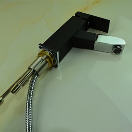 Art Deco / Retro Pullout Spray Brass Painting Bathroom Sink Faucet