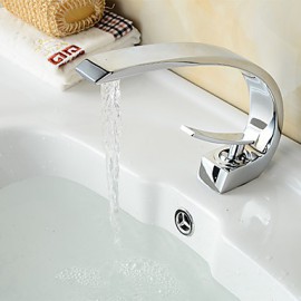 Basin Faucet Contemporary Style Single Handle One Hole Hot And Cold Chrome