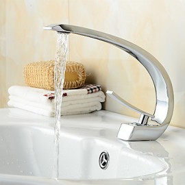 Basin Faucet Contemporary Style Single Handle One Hole Hot And Cold Chrome