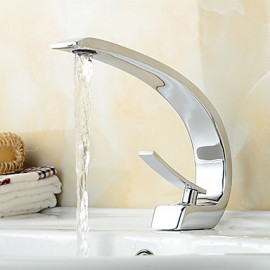 Basin Faucet Contemporary Style Single Handle One Hole Hot And Cold Chrome
