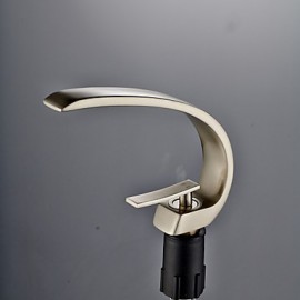 Basin Faucet Contemporary Style Single Handle One Hole Hot And Cold Nickel Brushed