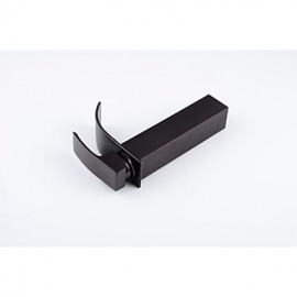 Bathroom Deck Mounted Oil-Rubbed Bronze Waterfall Black Washbasin Faucet