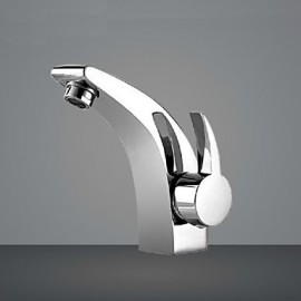 Bathroom Faucet Ceramic Valve Chrome Plated Brass Basin Sink Faucet Single Handle Water Mixer Taps