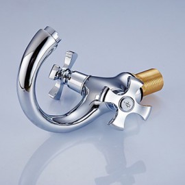 Bathroom Sink Faucet Chrome Finish Brass (Hot And Cold)