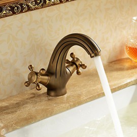 Bathroom Sink Faucet Antique Inspired Design - Antique Brass Finish Faucet