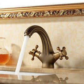 Bathroom Sink Faucet Antique Inspired Design - Antique Brass Finish Faucet