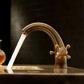 Bathroom Sink Faucet Antique Inspired Design - Antique Brass Finish Faucet