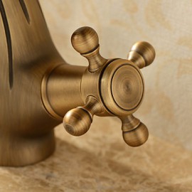 Bathroom Sink Faucet Antique Inspired Design - Antique Brass Finish Faucet