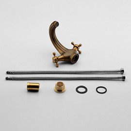 Bathroom Sink Faucet Antique Inspired Design - Antique Brass Finish Faucet