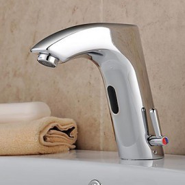 Bathroom Sink Faucet Brass Finish With Automatic Sensor (Hot And Cold)