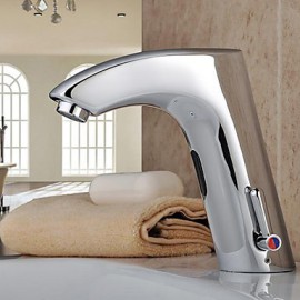 Bathroom Sink Faucet Brass Finish With Automatic Sensor (Hot And Cold)