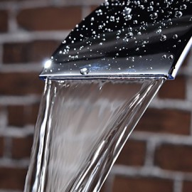 Bathroom Sink Faucet Contemporary Design Waterfall Faucet(Chrome Finish)