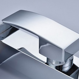 Bathroom Sink Faucet Contemporary Design Waterfall Faucet(Chrome Finish)