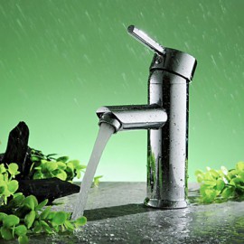 Bathroom Sink Faucet Diamond Shape Single Handle Chrome Finished Solid Brass Faucet