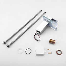 Bathroom Sink Faucet Single Handle Faucet Color Changing Led Waterfall(Chrome Finish)