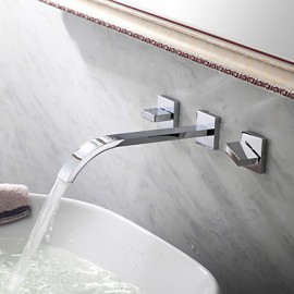 Bathroom Sink Faucet Wall Mount Contemporary Widespread Design