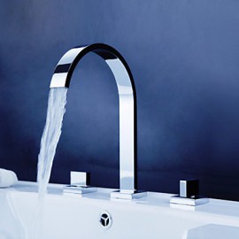 Bathroom Sink Faucet Widespread Contemporary Design Chrome Finish Faucet