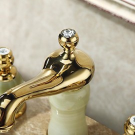 Bathroom Sink Faucet Widespread Contemporary Design Ti-Pvd Finish Faucet