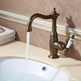 Bathroom Sink Faucet With Antique Brass Finish Antique Design Faucet