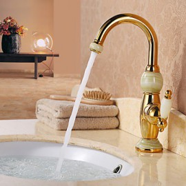 Bathroom Sink Faucet With Ti-Pvd Finish Antique Design Faucet