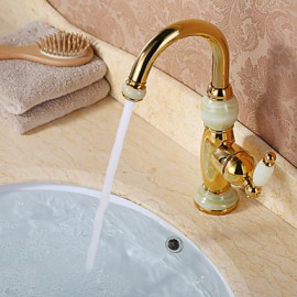 Bathroom Sink Faucet With Ti-Pvd Finish Antique Design Faucet