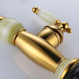 Bathroom Sink Faucet With Ti-Pvd Finish Antique Design Faucet