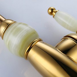 Bathroom Sink Faucet With Ti-Pvd Finish Antique Design Faucet