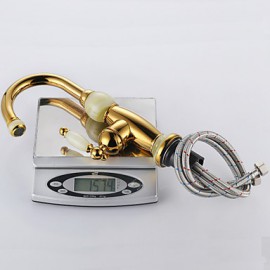 Bathroom Sink Faucet With Ti-Pvd Finish Antique Design Faucet