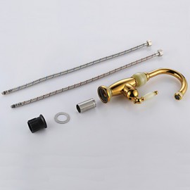 Bathroom Sink Faucet With Ti-Pvd Finish Antique Design Faucet